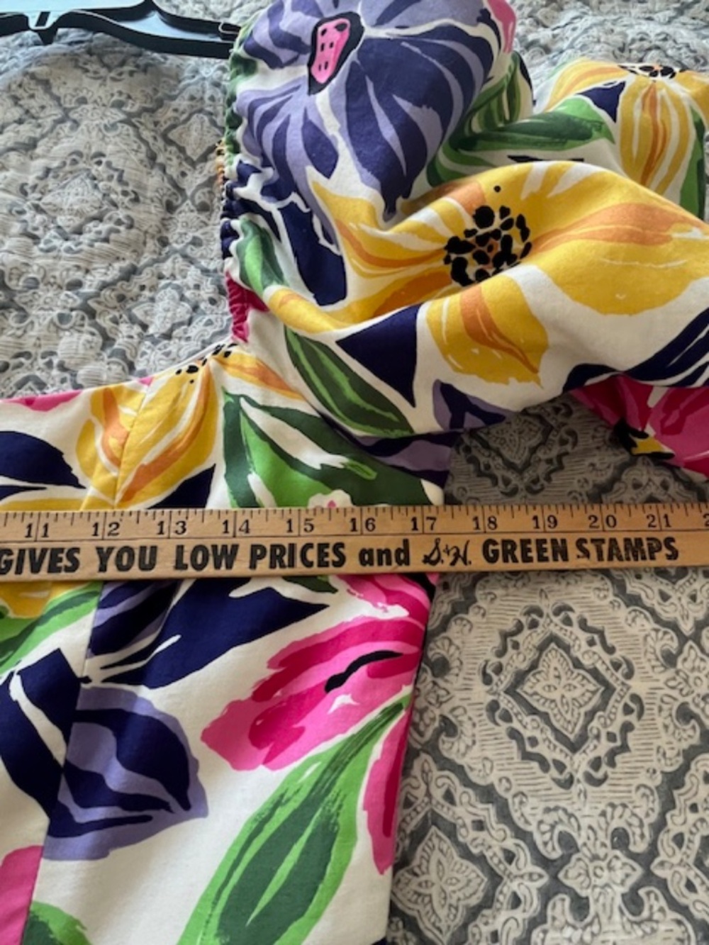 80s Victor Costa for Saks Fifth Avenue Floral Drop Waist Maxi Dress Sz M/L Party - Picture 10 of 13